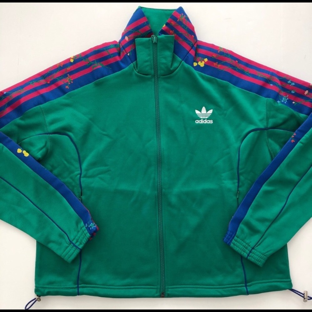 Adidas Green Floral Track Jacket